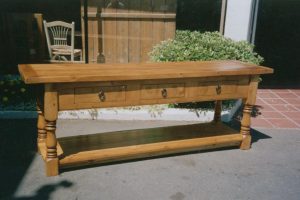 Wooden Table with Drawers